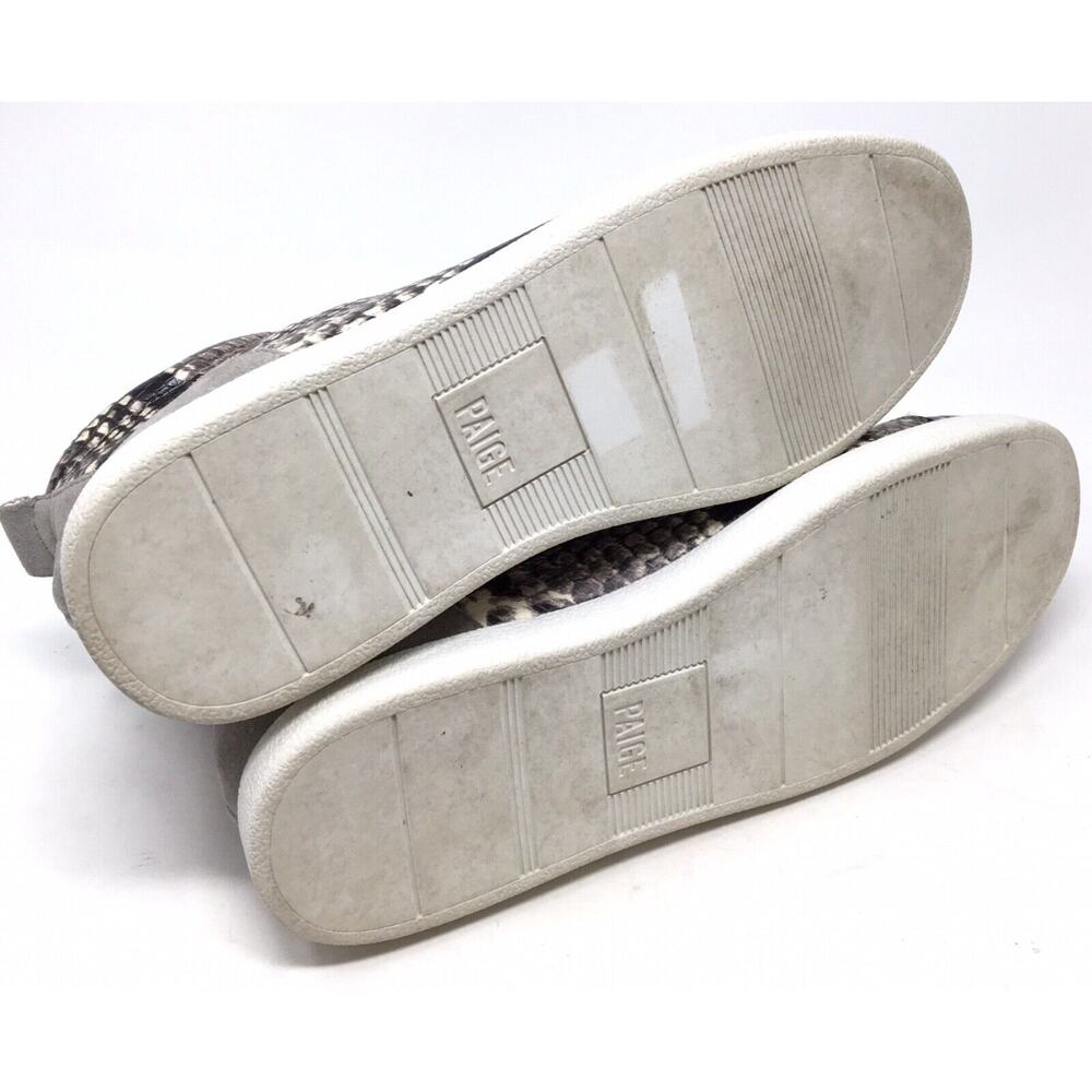 PAIGE Annie Women's Size 8.5 Snake Black/Gray Embossed Mid Top Leather Sneakers - Picture 7 of 7